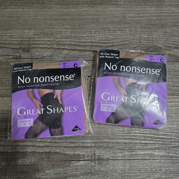 No Nonsence sheer panty hose, all over shaper with sheer legs, nude size C - new - Picture 1 of 3